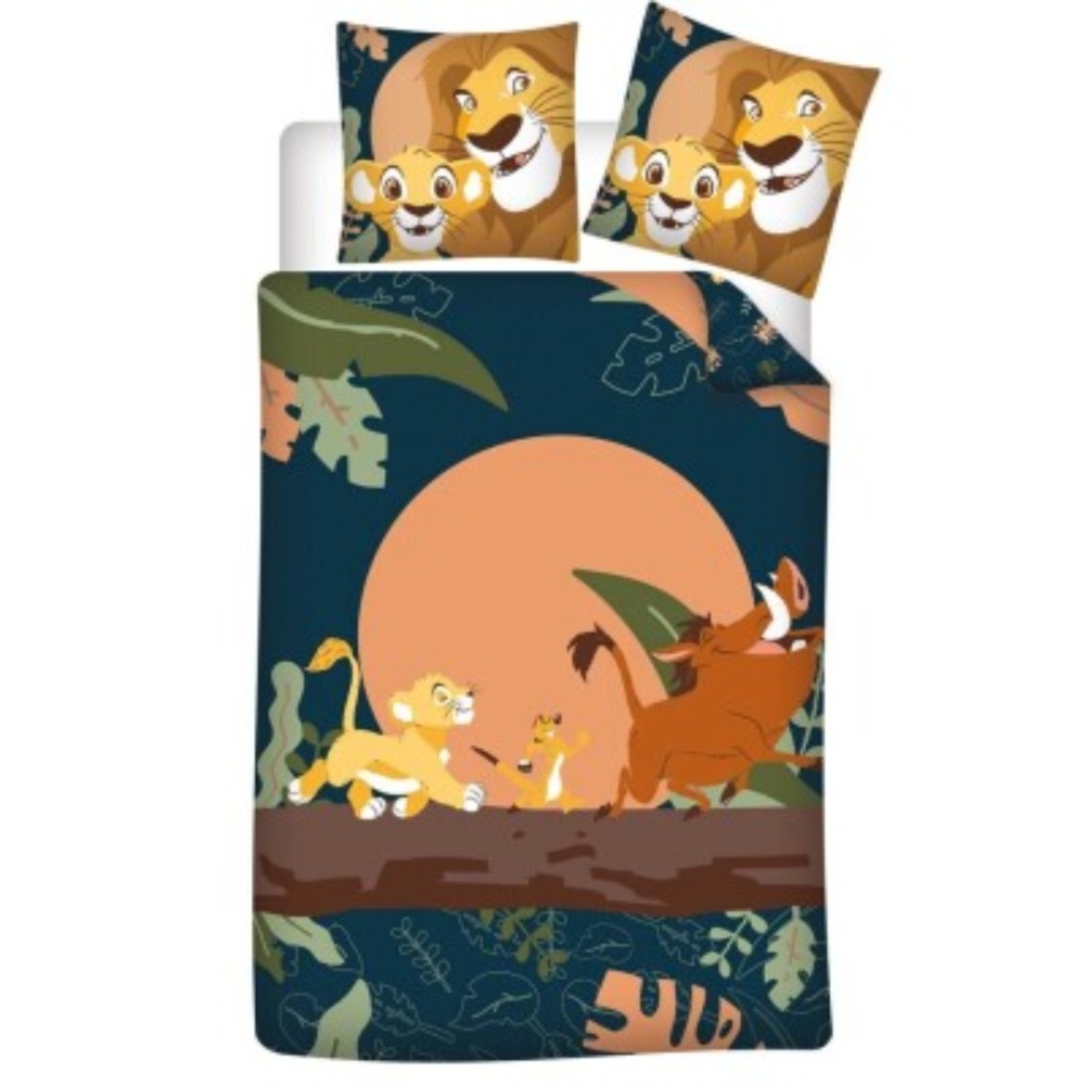 Juego de cama Disney El Rey León: funda nórdica reversible y funda de almohada de 65 x 65 cm