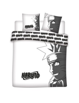 Parure de Lit Double Naruto Shippuden – Housse de Couette 240x220 cm + 2 Taies d'oreiller 65x65 cm – Oeko Tex – Polycoton