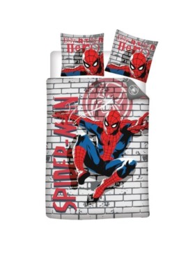 Parure de Lit Double Réversible Spider-Man Marvel Comics – Housse de Couette 140x200 cm + Taie d’Oreiller 65x65 cm – Polycoton