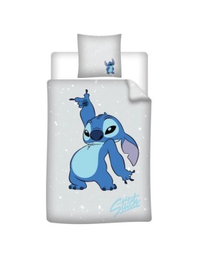 Conjunto de cama Stitch – Capa de edredom 140x200 cm + Fronha 65x65 cm