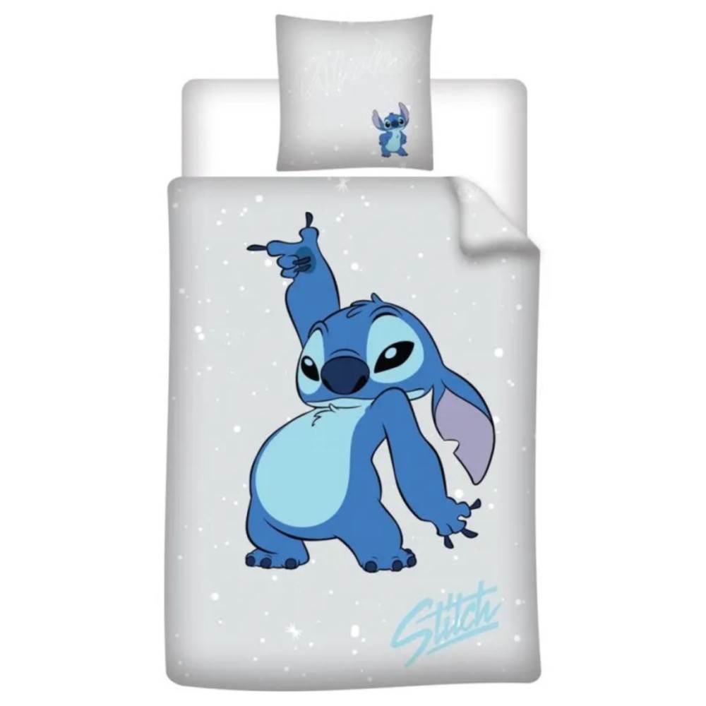 Conjunto de cama Stitch – Capa de edredom 140x200 cm + Fronha 65x65 cm