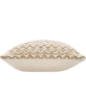 Coussin Déhoussable 30x50 cm Coton/Polyester Fantaisie avec Fils Métallisés - LOUMEO NATUREL