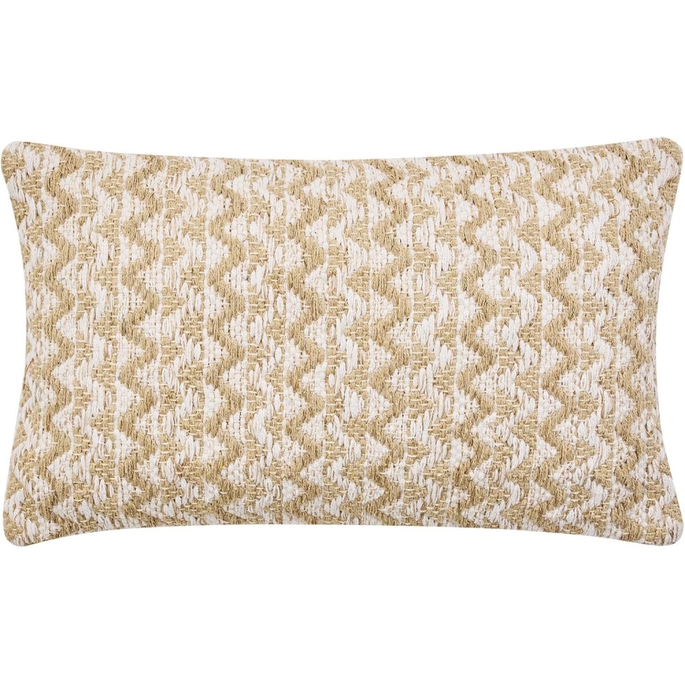 Afneembare kussenhoes 30x50 cm Katoen/Polyester Fancy met Metallic Draden - LOUMEO NATUREL