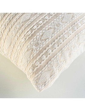 Fodera per cuscino sfoderabile 60x60 cm in policotone con motivo a fili metallici - ILIES