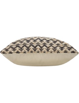 Afneembare kussenhoes 30x50 cm katoen/polyester Fancy - LOUMEO Zwart