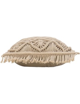 Cojín desenfundable de 30 x 50 cm en macramé de algodón - Indy | Elegancia y comodidad bohemias