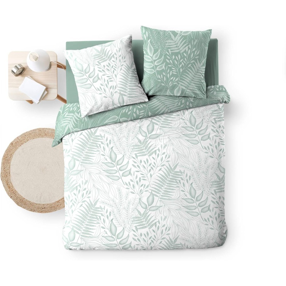 Juego de cama estampado de 3 piezas, 57 hilos - CASSIA SAGE