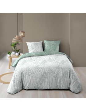 3-delige bedrukte beddengoedset met 57 draden per inch - CASSIA SAGE