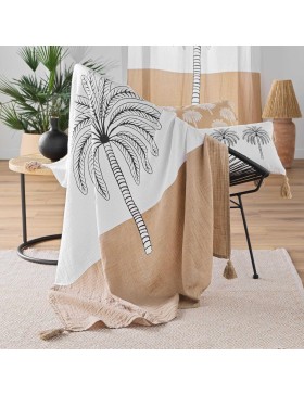 Gaze de algodão estampada com estampa de franjas, 125x150 cm - OASIA
