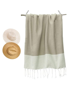 Fouta de Plage Nid d’Abeille 100% coton - Douceur et confort – Serviette de Plage - 100x200cm