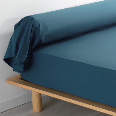 Taie De Traversin 85x185 cm Percale Bleu