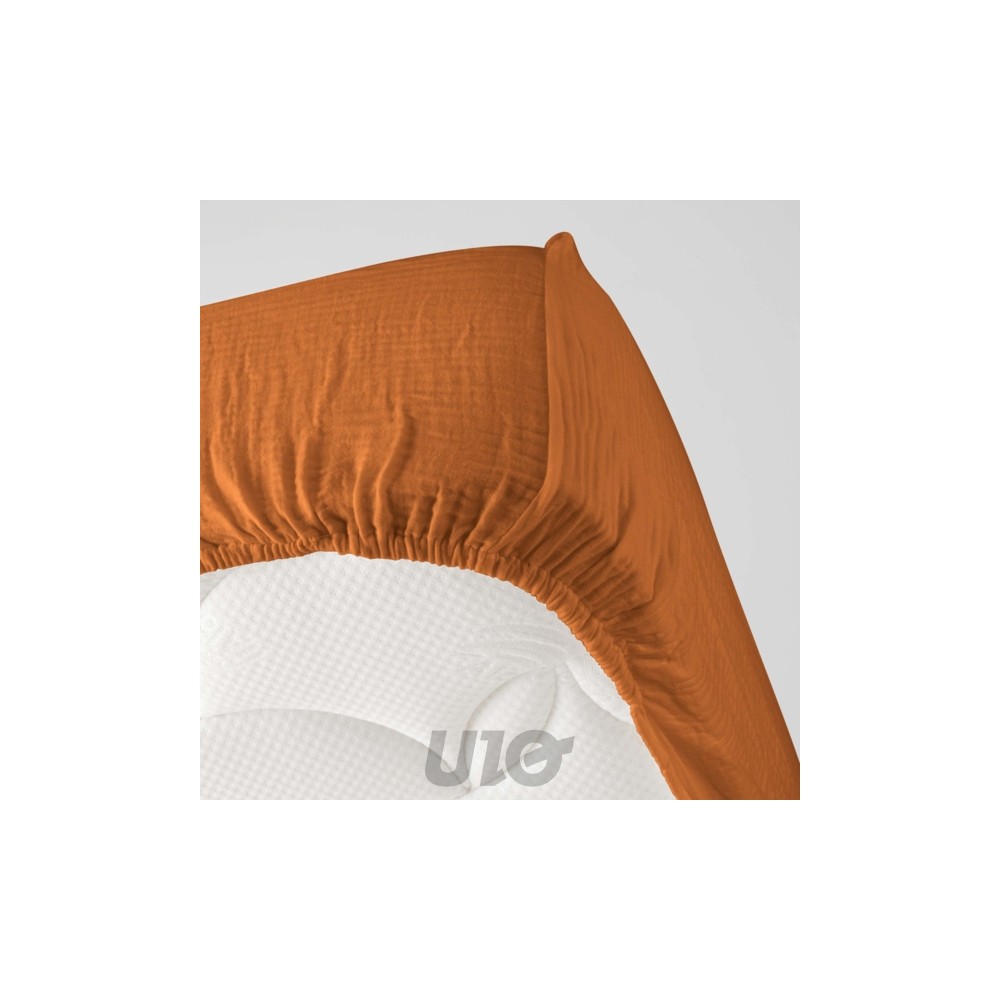 Sábana ajustable de gasa de algodón - Bolsillo de 30 cm de profundidad - Varios tamaños - Varios colores