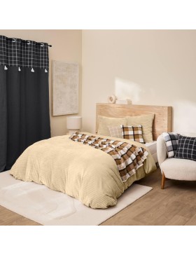 Parure lit flanelle - Housse couette chaude - Oeko tex - 3 pieces - Lit double