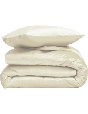 Conjunto de cama de veludo liso de 3 peças – VELINA – Capa de edredom macia + 2 fronhas – Roupa de cama – Certificado Oeko-TEX