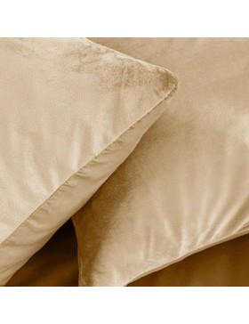 Conjunto de cama de veludo liso de 3 peças – VELINA – Capa de edredom macia + 2 fronhas – Roupa de cama – Certificado Oeko-TEX