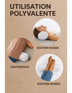 Traversin Uni Confort 90 cm x 21cm, polochon de haute qualité