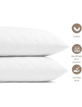 Set di 2 cuscini in memory foam, Jean Louis Scherrer. (50x70 cm)