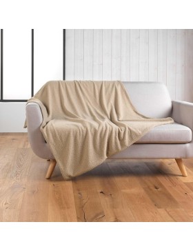 Plaid Bouclette Unie Ultra Doux 100% Polyester – Jeté de Canapé Confortable –  Déco Intérieure – Certifié Oeko-TEX