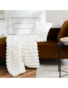 Coperta in pelliccia sintetica ultra morbida 100% poliestere – BOUDOIR – Certificata Oeko-TEX