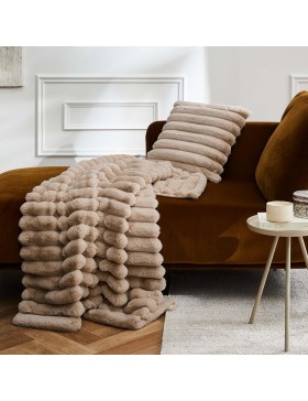 Coperta in pelliccia sintetica ultra morbida 100% poliestere – BOUDOIR – Certificata Oeko-TEX