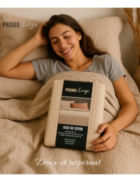 Completo letto in garza di cotone 240x260cm