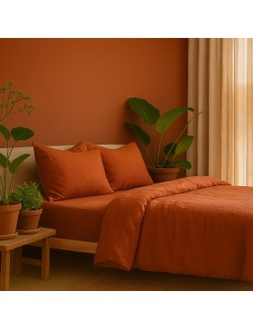 Completo letto in garza di cotone 240x260cm