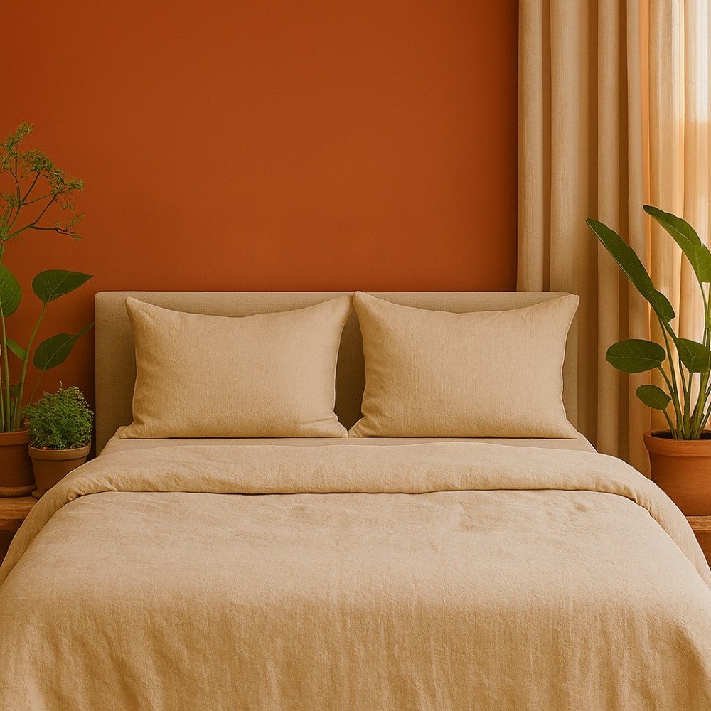 Completo letto in garza di cotone 240x260cm