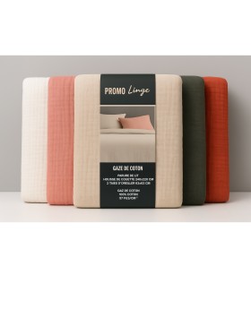 Parure de Lit en Gaze de Coton 240 x 220 cm