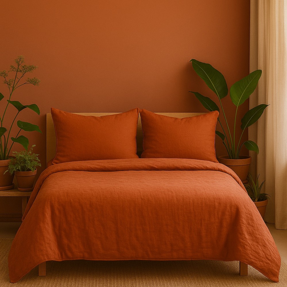 Completo letto in garza di cotone 240 x 220 cm