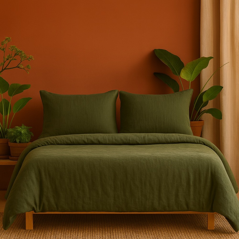 Completo letto in garza di cotone 240 x 220 cm