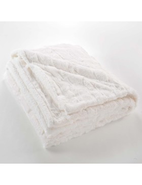 Coperta in pelliccia sintetica e sherpa 100% poliestere – FOXY – certificata Oeko-TEX