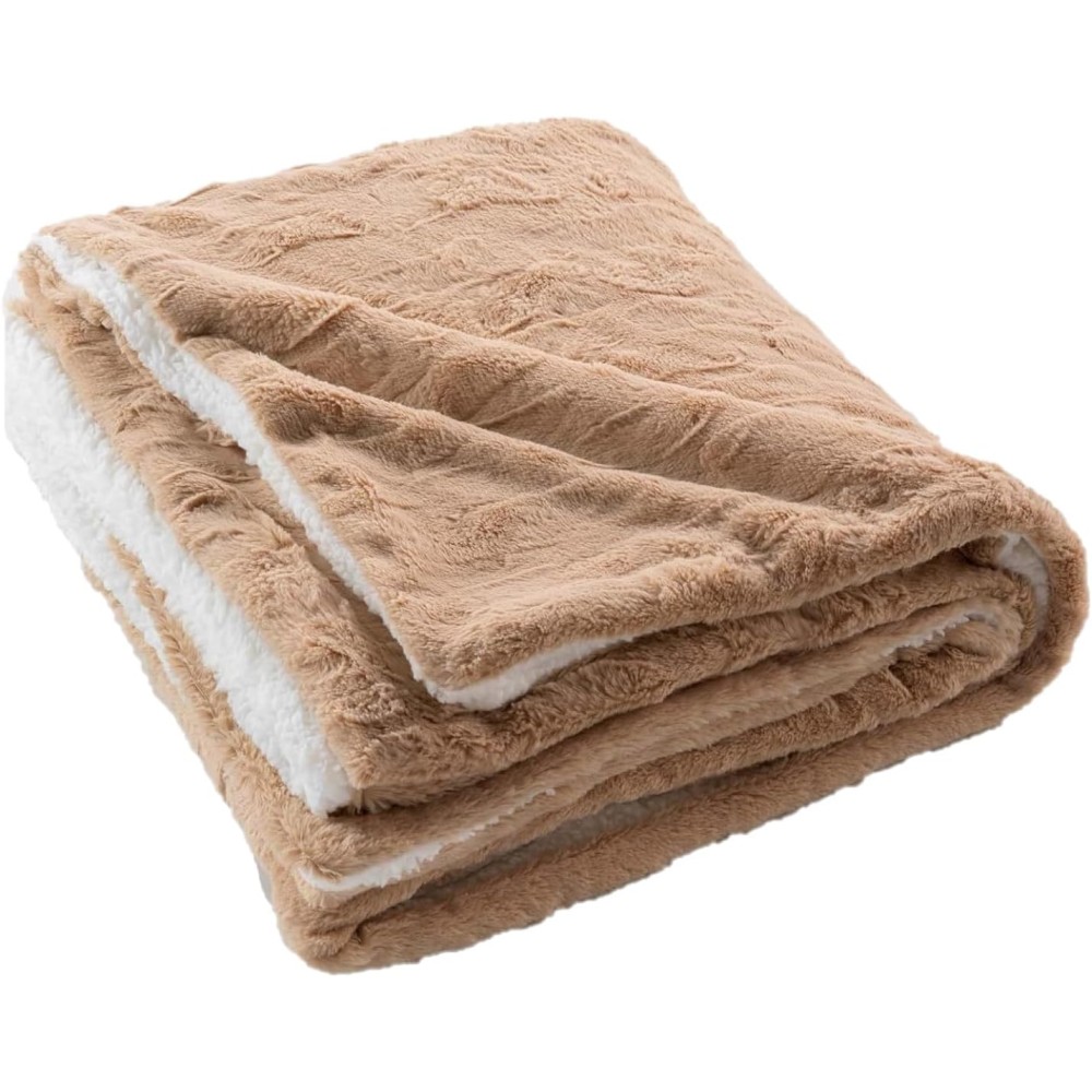 Manta de pele sintética e sherpa 100% poliéster – FOXY – Certificação Oeko-TEX