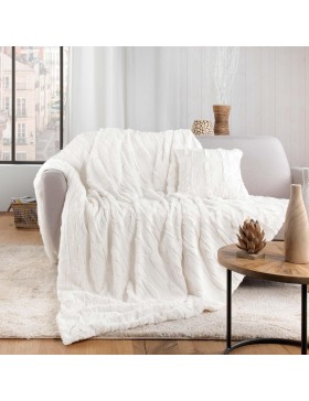 Coperta in pelliccia sintetica e sherpa 100% poliestere – FOXY – certificata Oeko-TEX