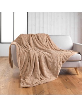 Coperta in pelliccia sintetica e sherpa 100% poliestere – FOXY – certificata Oeko-TEX