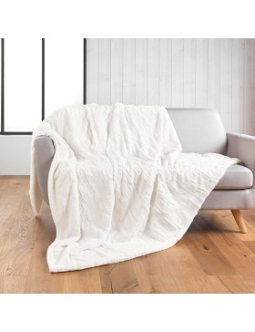 Manta de pele sintética e sherpa 100% poliéster – FOXY – Certificação Oeko-TEX