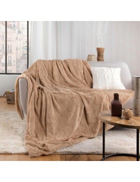 Coperta in pelliccia sintetica e sherpa 100% poliestere – FOXY – certificata Oeko-TEX