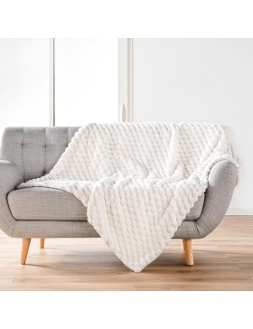 copy of Plaid Bouclette Unie Ultra Doux 100% Polyester – Jeté de Canapé Confortable –  Déco Intérieure – Certifié Oeko-TEX