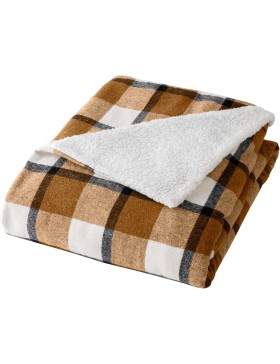 Plaid tartan e sherpa, misto fibre – scozzese – certificato Oeko-Tex