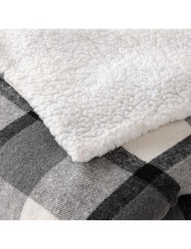 Plaid tartan e sherpa, misto fibre – scozzese – certificato Oeko-Tex