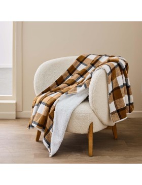 Plaid tartan e sherpa, misto fibre – scozzese – certificato Oeko-Tex