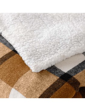 Plaid tartan e sherpa, misto fibre – scozzese – certificato Oeko-Tex