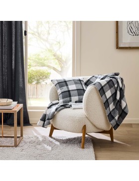 Plaid tartan e sherpa, misto fibre – scozzese – certificato Oeko-Tex