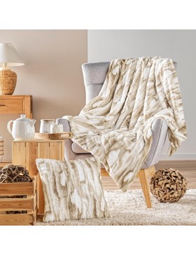 Coperta in pelliccia sintetica e sherpa 100% poliestere – CHEYENNE – certificata Oeko-TEX