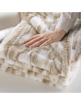 Coperta in pelliccia sintetica e sherpa 100% poliestere – CHEYENNE – certificata Oeko-TEX