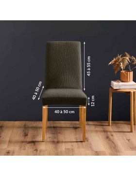 Housse de Chaise Extensible Polyester Gaufré – Certifiée Oeko-TEX