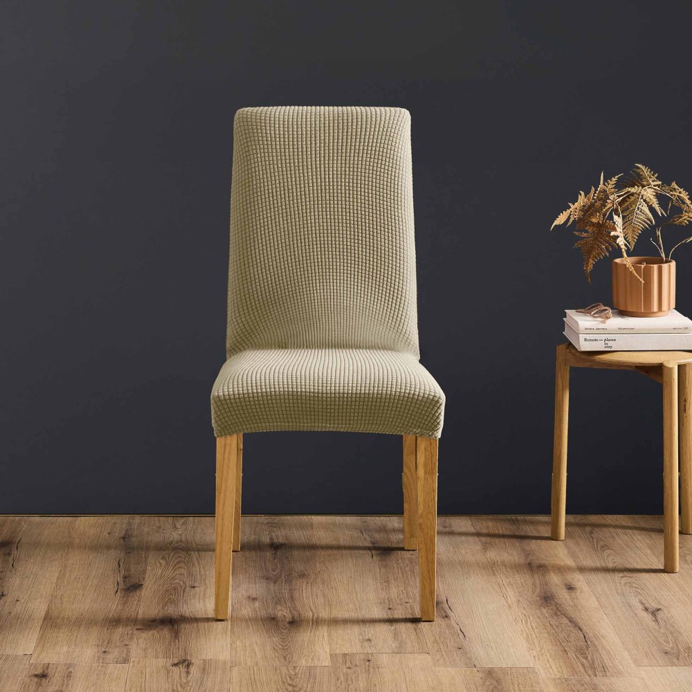 Housse de Chaise Extensible Polyester Gaufré – Certifiée Oeko-TEX