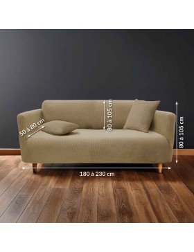 Housse de Protection pour Canapé Polyester Gaufré – Protège Canapé Lavable – Certifiée Oeko-TEX