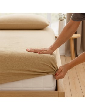 Lenzuolo con angoli in garza di cotone - Tasca profonda 30 cm - Varie misure - Vari colori