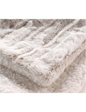 Coperta in pelliccia sintetica e sherpa 100% poliestere – LYNX – certificata Oeko-TEX
