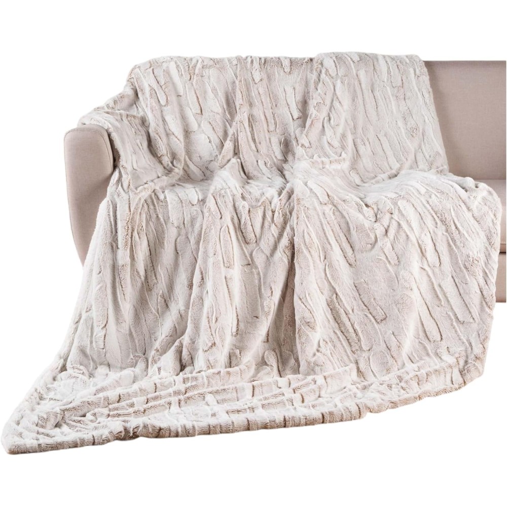 Plaid Imitation Fourrure et Sherpa 100% Polyester – LYNX – Certifié Oeko-TEX